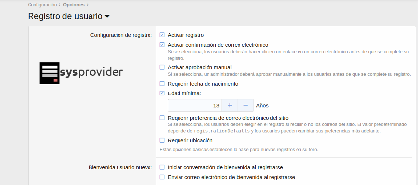 Cómo configurar el registro de usuario