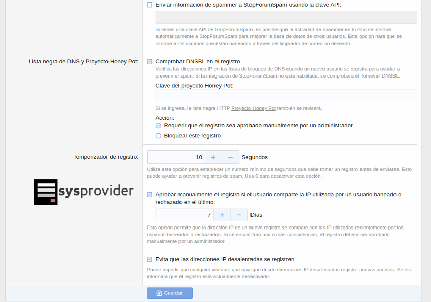 Cómo configurar el registro de usuario