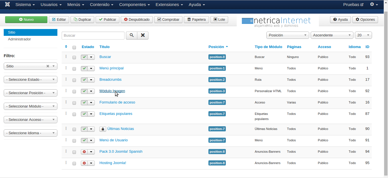 Insertar diapositiva en cabecera joomla imágen 1
