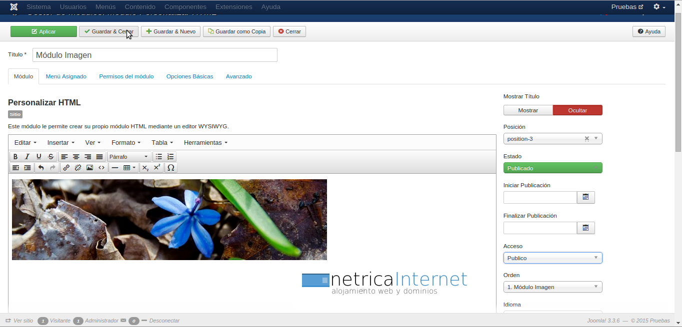 Insertar diapositiva en cabecera joomla imágen 3