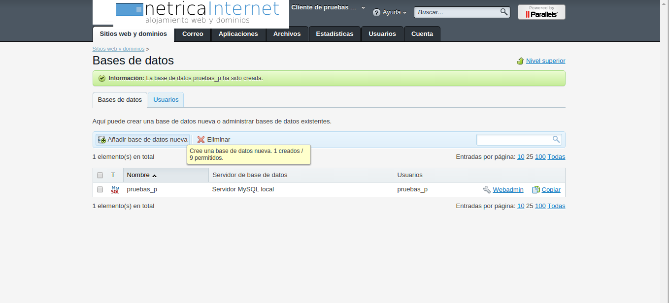 Instalar joomla manualmente desde plesk imágen 9