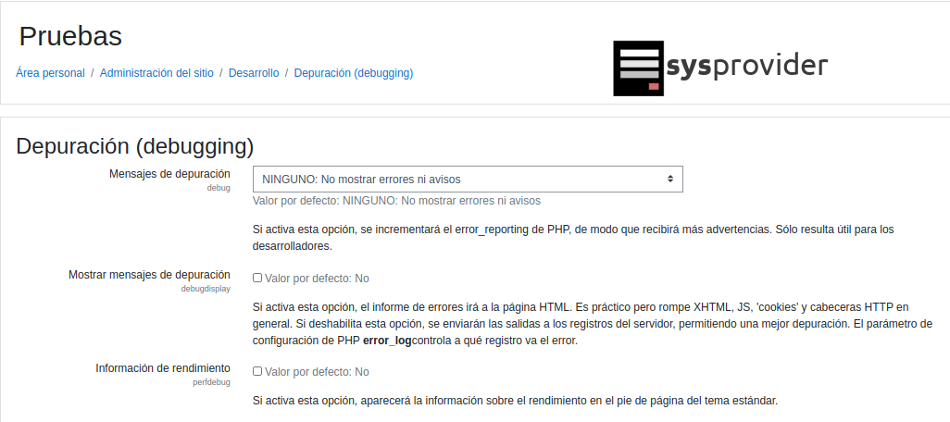 activar el modo depuración