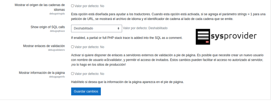 activar el modo depuración