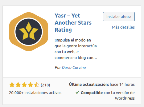Plugin para insertar estrellas de valoración en WordPress