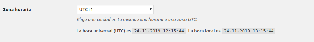 ver hora actual en wordpress