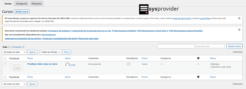 crear un curso