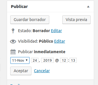 cómo corregir hora de wordpress