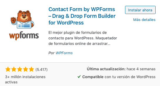 Plugin básico para crear un Formulario de Contacto