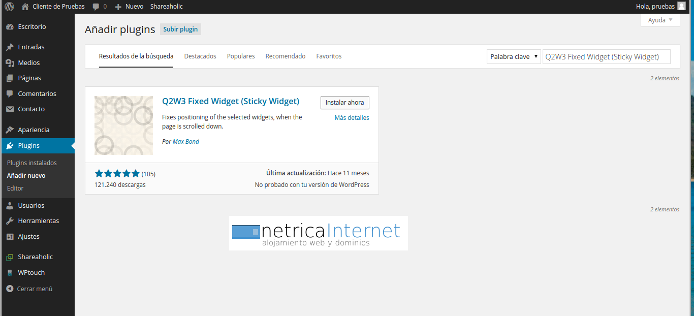 plugin Q2W3 Fixed Widget imagen 1