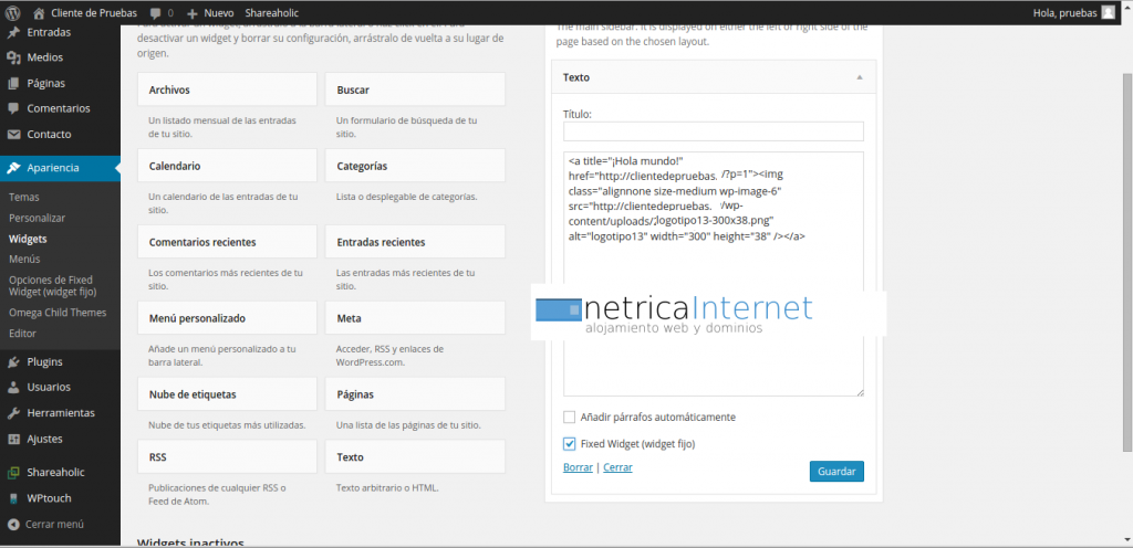 plugin Q2W3 Fixed Widget imagen 2
