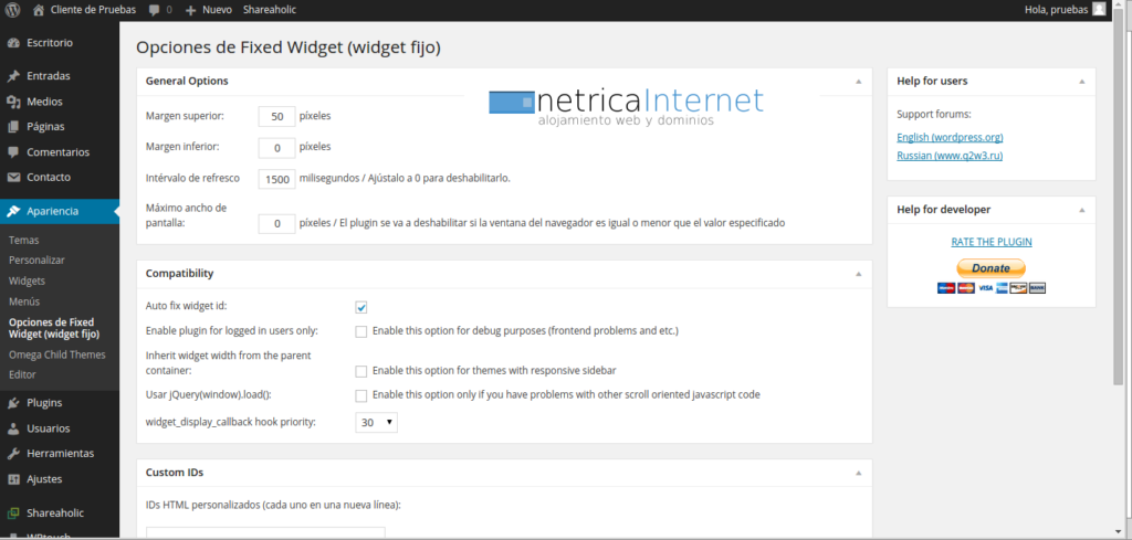 plugin Q2W3 Fixed Widget imagen 3