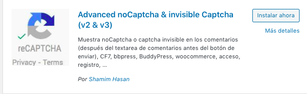 Cómo instalar y configurar un plugin reCaptcha v2 en WordPress